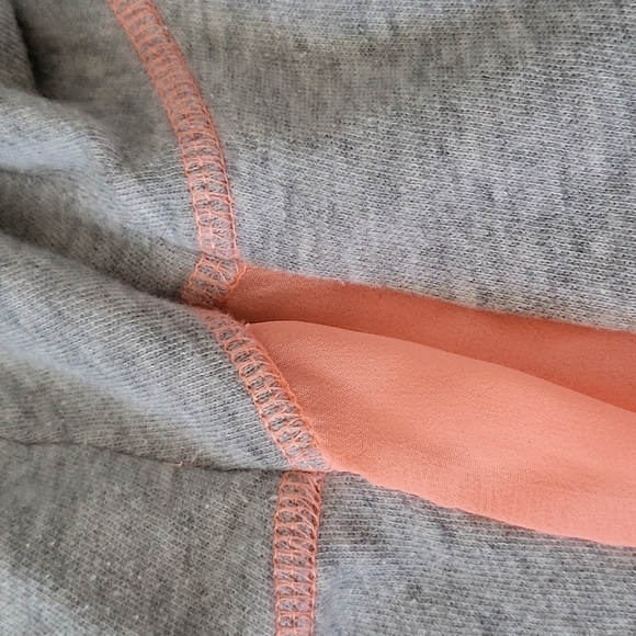 Maurices mixed material heather gray and hot coral colored sheer back tee - Picture 13 of 15